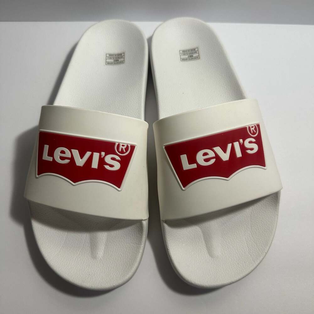 Levi's Batwing Slide 2 White Sandals Size 9